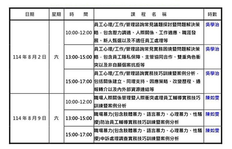 員工心理健康諮詢師專業訓練認定課程